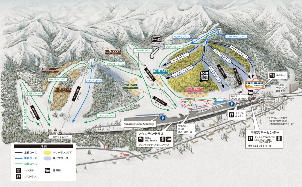 湯沢中里スノーリゾート コースマップ