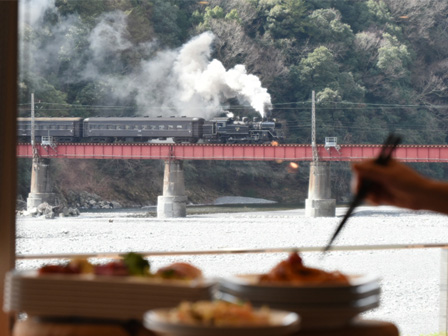 川根温泉ホテル車窓 SL通過時イメージ