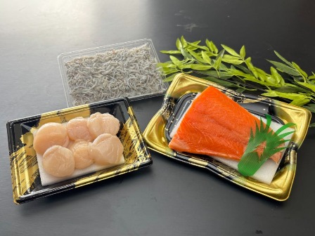 サーモン1パック・ホタテ140ｇ・しらす干し100ｇ