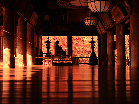 長谷寺 床もみじ