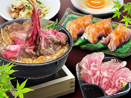 近江牛すき焼き膳と近江牛寿司