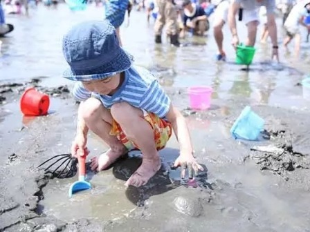 潮干狩り（金田海岸,子供）