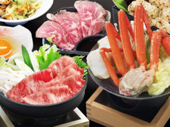 牛すき鍋＆カニすき鍋のWすき鍋